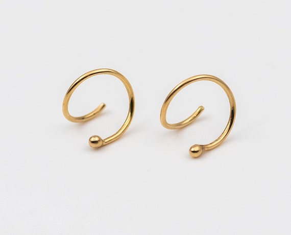 Mini hugging hoop earrings 14k gold discount