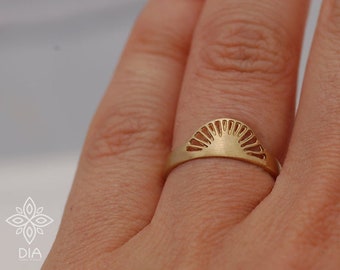 Gold Ring, Engagement Ring, Thin Gold Ring, Dainty Ring, Sun Rise Ring, Gold Weeding Ring, Simple Gold Ring, Gold Stack Ring, Gold Rings