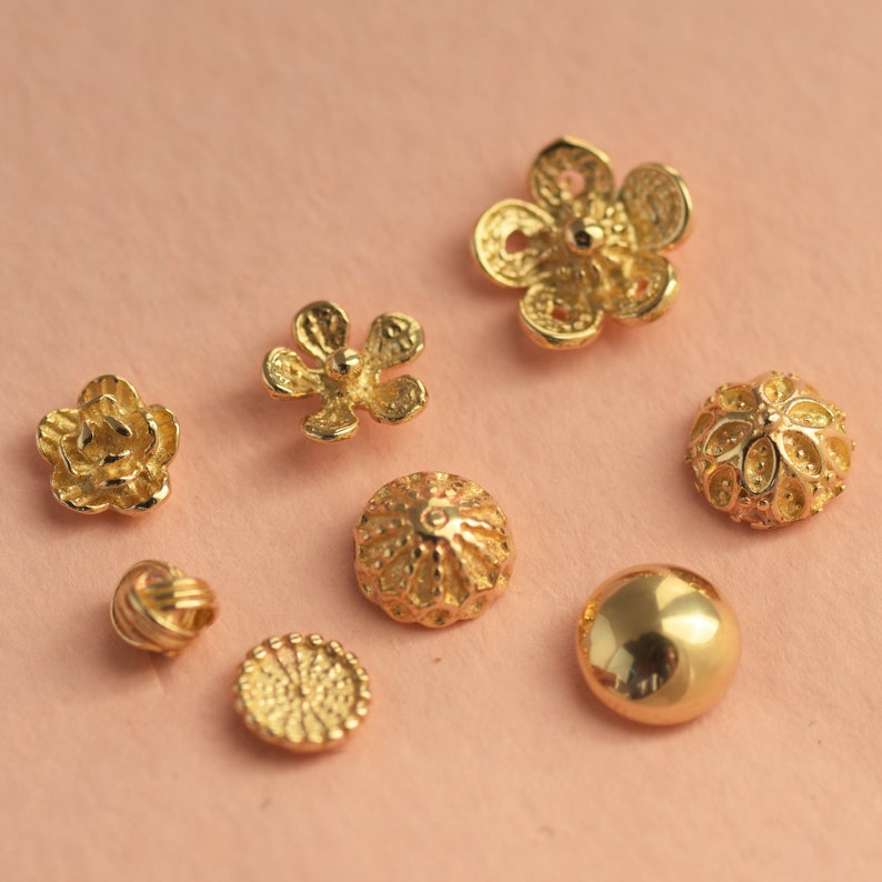 Solid Gold Stud Earrings, Gold Filigree Earrings, Gold Flower Lace Earrings, Gold Boho Studs, Dainty Post Earrings, Boho Earrings image 8
