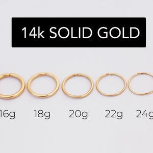 14k Gold Nose Hoop | Endless Nose Ring | Solid 14k Gold Nostril Hoop | Seamless Gold Nose Ring | Minimalist Gold Jewelry | 18g, 20g, 22g