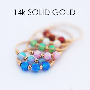 Nose Ring Hoop, Tiny Nose Ring, Gold nose Ring, Opal Hoop, Boho Piercing, Cartilage Earring, Helix, Tragus, Thin Hoop, Beaded Nose Hoop, 22g