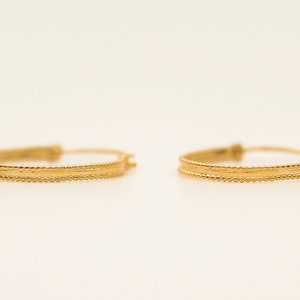 Large Gold Hoops 14k Solid Gold Earrings Gipsy Style Hoop Earrings image 5