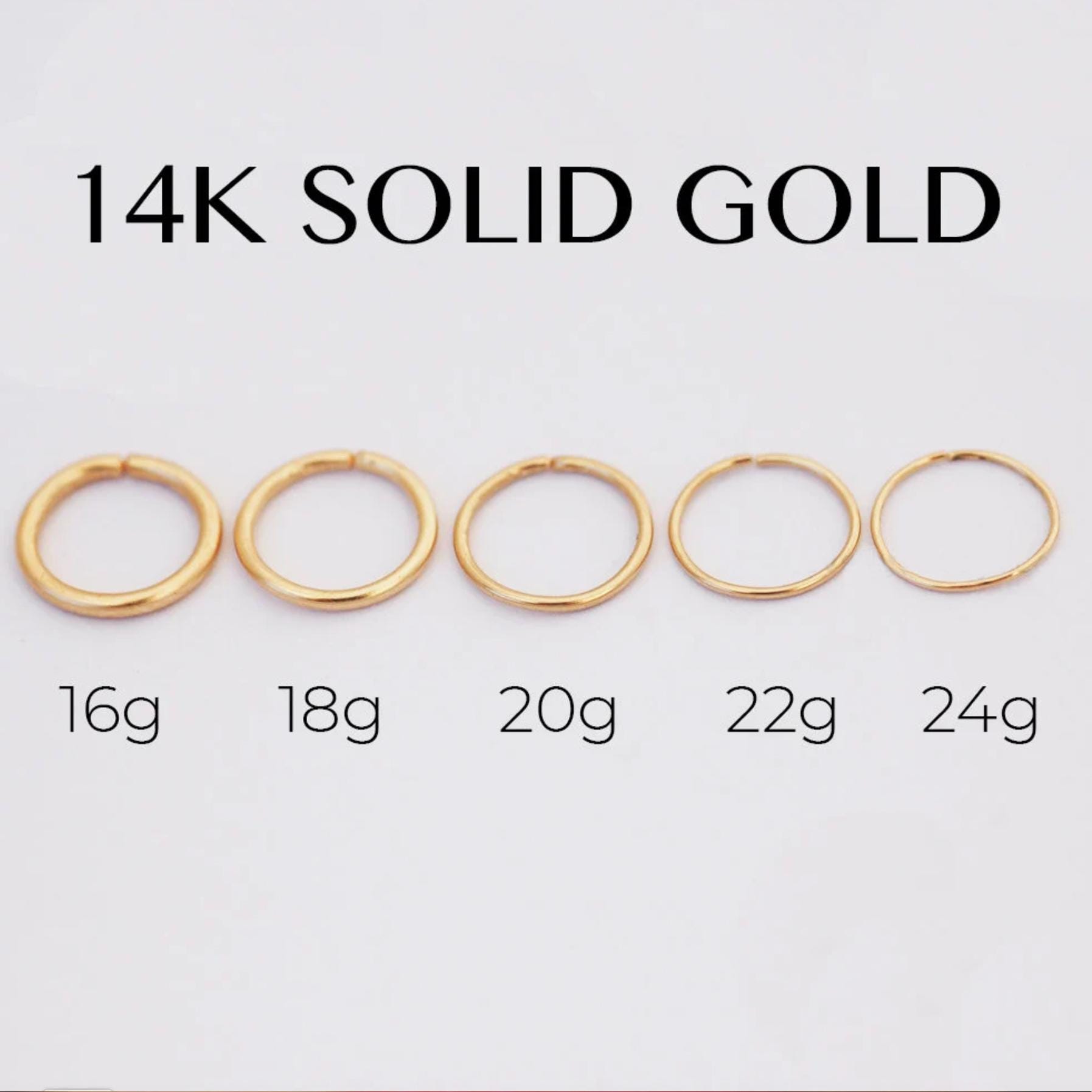 14k Gold Nose Hoop, Nose Hoop, Endless Nose Ring, Solid 14k Gold Nostril Hoop, Seamless Gold Nose Ring, Plain Nose Ring, 14k Gold Jewelry