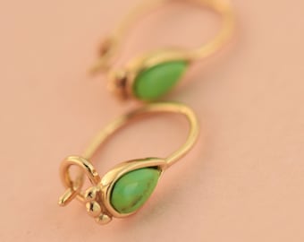 Gold Dainty Earrings, 14k Gold Earrings, Drop Earrings, India Earrings, Boho Earrings, Jade earrings, Ethnic Earrings, Pearl Earrings