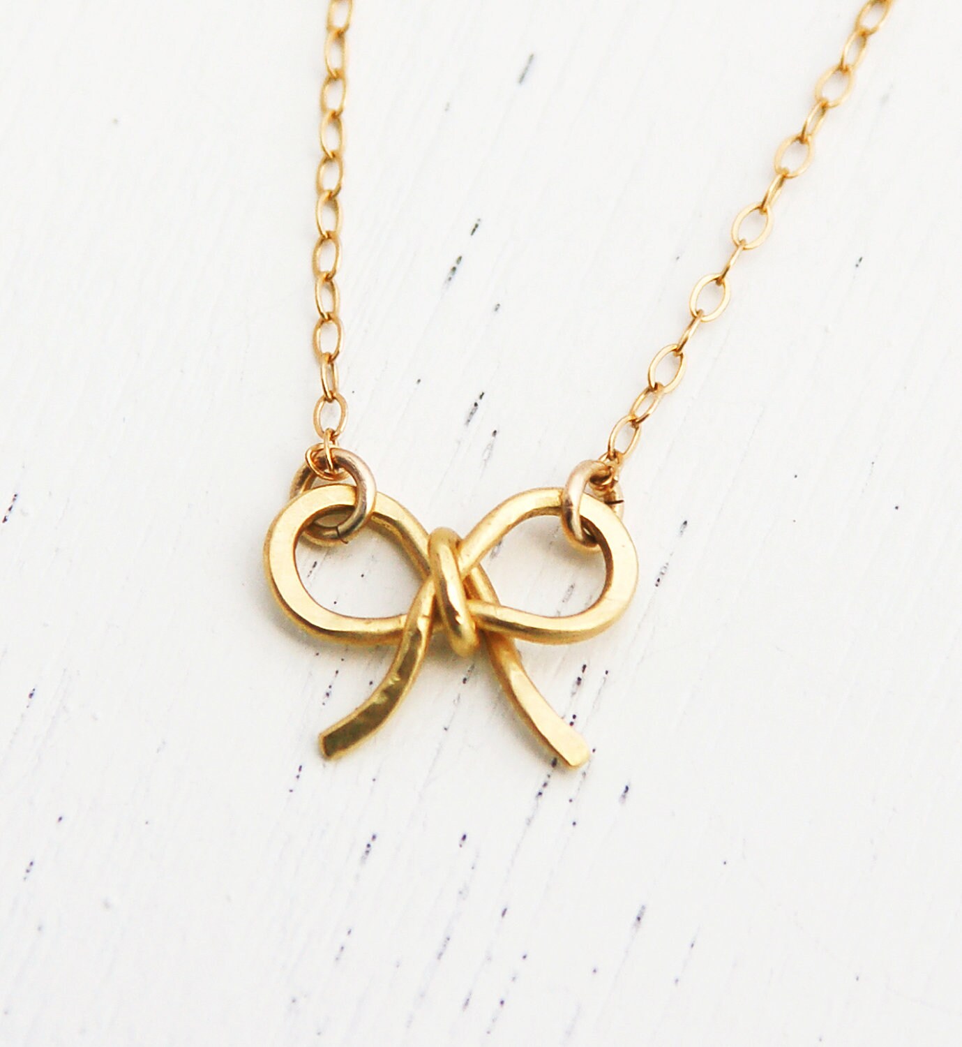 Bow Necklace gold necklace gold bow bridesmaid necklace Etsy