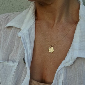 Gold Coin Necklace, Antique Coin Necklace, 14k Gold Coin Necklace, Coin Layering Necklace, 14k Gold Medallion, Gold Charm Necklaces
