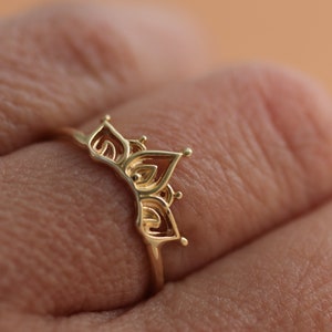 Sun Ring, 14K Real Gold, Rising Sun Ring, Gold Dainty Ring, Gift for Her, Statement Ring, Everyday Gold Jewelry, Stacking Ring