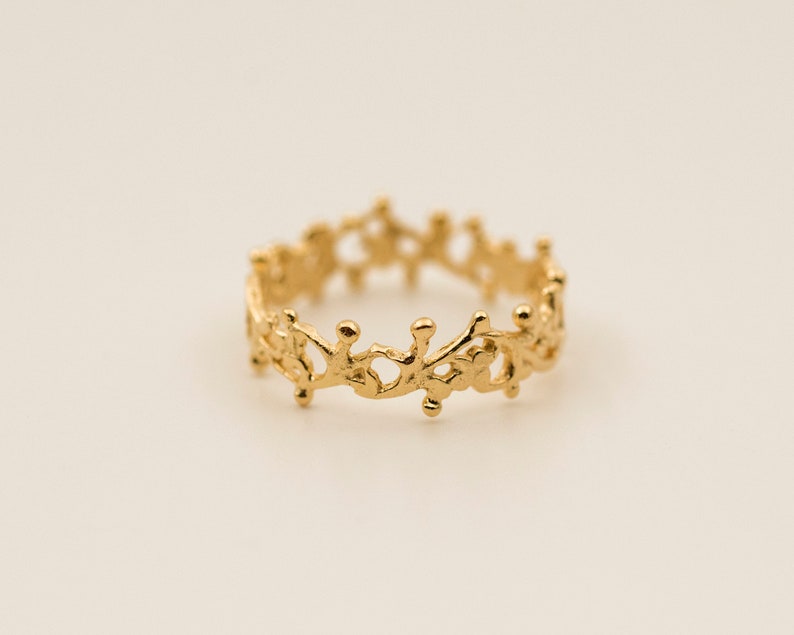 Gold Filigree Ring, Solid 14k Gold Ring for Women, Dainty Lace Ring, Vintage Ring, Hand Made Boho Ring, Gift For Her image 3