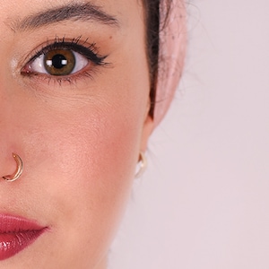 Nose Ring, Crescent Nose Ring, Moon Nose Ring, SOLID GOLD Nose Ring, 14k GOLD Nose Ring, Snug Nose Ring, Double Nose Ring Tragus Cartilage