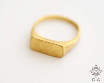 Gold Signet Ring,  14K Gold ring, 18k Gold Pinky Ring, Ring For Women or Men