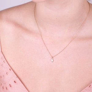 Tiny Opal Necklace, 14k Solid Gold Necklace, Drop Pendant Necklace ...