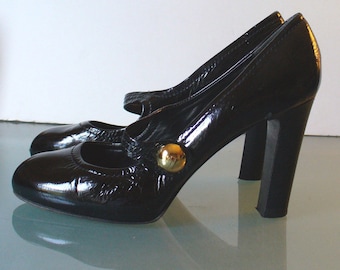 Vintage Made in Italy Coach Patent Leather Mary Jane Pumps Size 9US