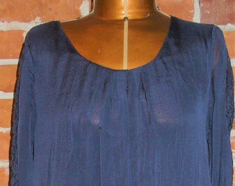 Vintage Silk Poet Tunic Made in Italy  Size S