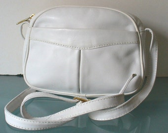 Made in Italy Francesco Biasia White Leather Shoulder Bag