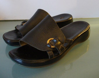 Bass Made in Italy Black Slide Sandals 7W