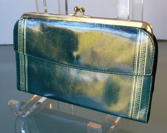 Forest Green Glazed Calfskin Wallet Made in Italy