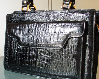 Made in Italy Breifcase Style Leather Tote Bag