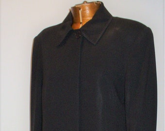 Cinzia Rocca Made in Italy Black Gaberdine Coat