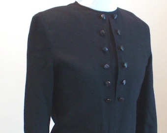 Vintage Basile Made in Italy Black Skirt Suit Size 42