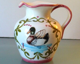 Vintage Duck Motif  Pitcher Made in Italy