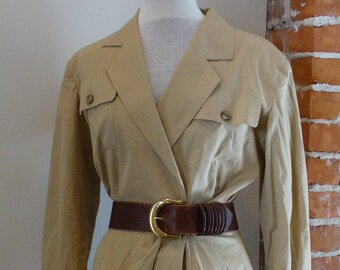 Kors Made in Italy Khaki Trench Coat Dress US size 10