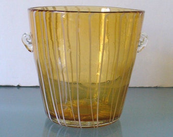 Made in Italy Yellow  Murano Glass Ice Bucket