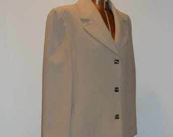 Vintage Quinta Luna Made in Italy Tan Overcoat Size 10