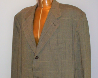 Canali Proposta Windowpane Checked Wool Sport Coat Made in Italy