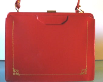 Vintage Candy Apple Red Large Made in Italy Handbag