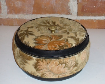 Vintage Cut Velvet &  Leather Jewelry Box Made in Italy