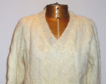 Made in Italy Vintage 1960's Mohair V Neck Sweater