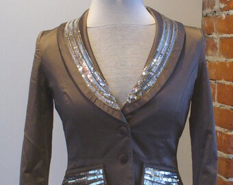 Flavio Castellani Made in Italy  Sequined Suit Jacket Size 42 EU