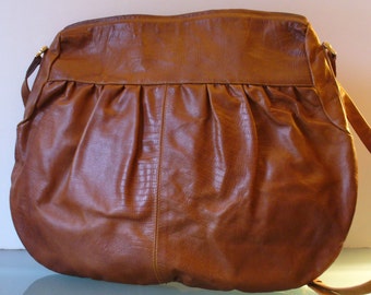 Made in Italy Reptile Embossed Leather Hobo  Bag