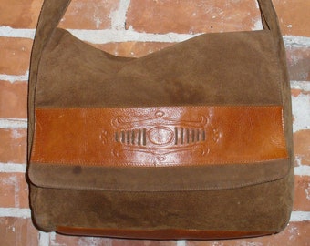 Made in Italy Suede & Leather Shoulder Bag