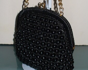 Walborg Raffia and Lucite Beads  Made in Italy Hand Bag