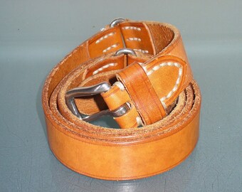 Vintage Banana Republic Made in Italy Caramel Leather Belt Size 38