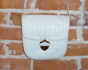 Vintage Susan Gail Made in Italy Faux Croc Leather Shoulder Bag