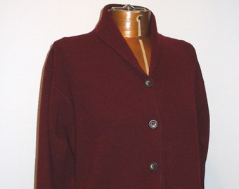 Made in Italy Talbots Claret Cardigan Sweater Size S
