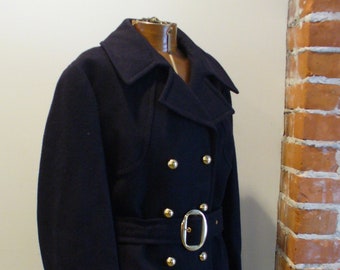 Vintage  Made in Italy Navy Blue Confeziono Di Lusso Coat Size 14