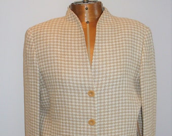 Vintage Dana Buchman Linen Blend Jacket Made in Italy Size 8