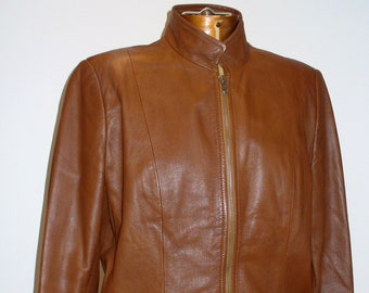 Vintage Scuola Del Cuoio Leather Moto Jacket Made in Italy