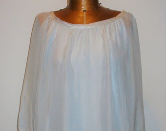 Vintage Ice Blue Silk Poet Shirt Made in Italy  Size S