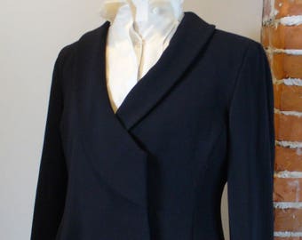 Giorgio Armani Made in Italy Navy Blue Wool & Silk Jacket Size 12 US