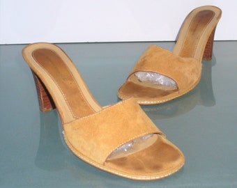 Banana Republic Made in Italy Suede Pinup Slides Size 7.5 US
