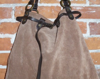 Made in Italy Large Maurizio Taiuti Suede Feed Bag