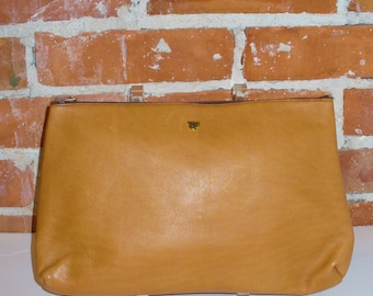 Bosca Caramel Leather Clutch Bag