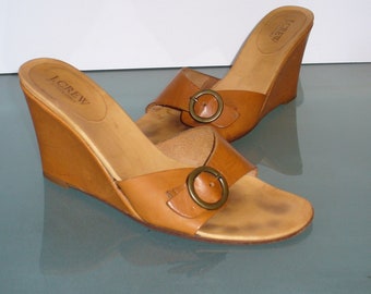 J. Crew Wedge Heeled Sandals Made in Italy Size 7 US