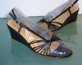 Vintage J. Crew Wedge Heeled Sandals Made in Italy Size 7 US
