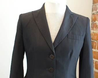 Giorgio Armani Made in Italy Black Wool & Silk Jacket Size 4 US