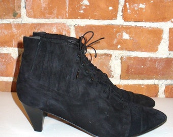 The Joseph Collection Made in Italy Black Granny  Boots Size 8.5 US